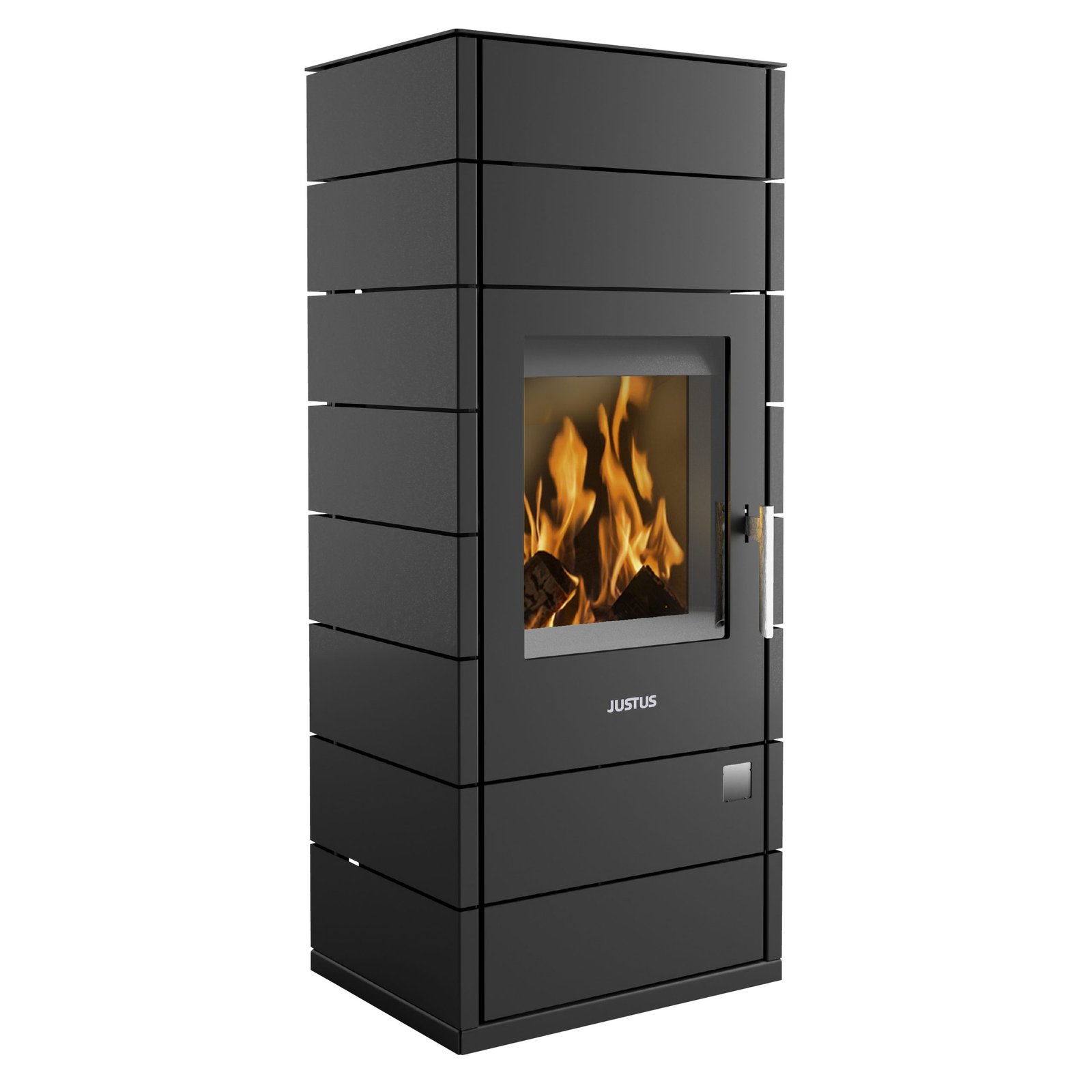 JUSTUS Tova (W+) Kaminofen 6 kW – Stahl Schwarz – Produktansicht 2
