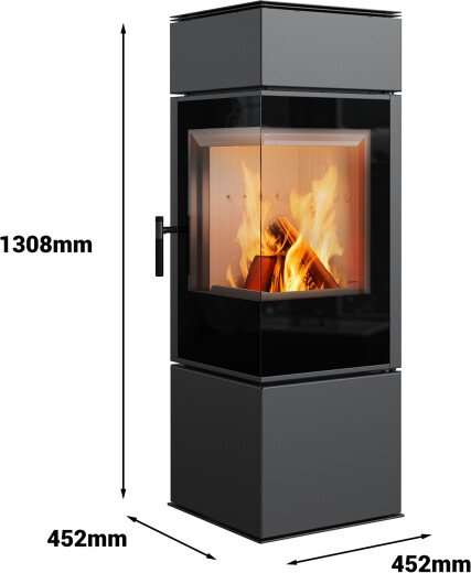 Kratki THOR VIEW Kaminofen 8 kW – Stahl Schwarz – Produktansicht 4