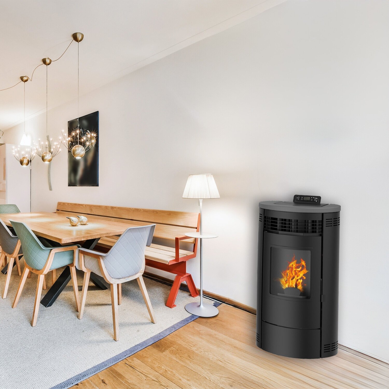 Sannover Flavia Air Pelletofen 9 kW (max. 9,5 kW) – Schwarz – Produktansicht 2